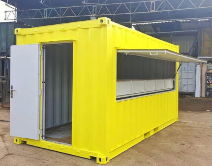 Contenedor de transporte de 20 pies transformado en cafetería/bar/snack bar